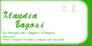klaudia bagosi business card